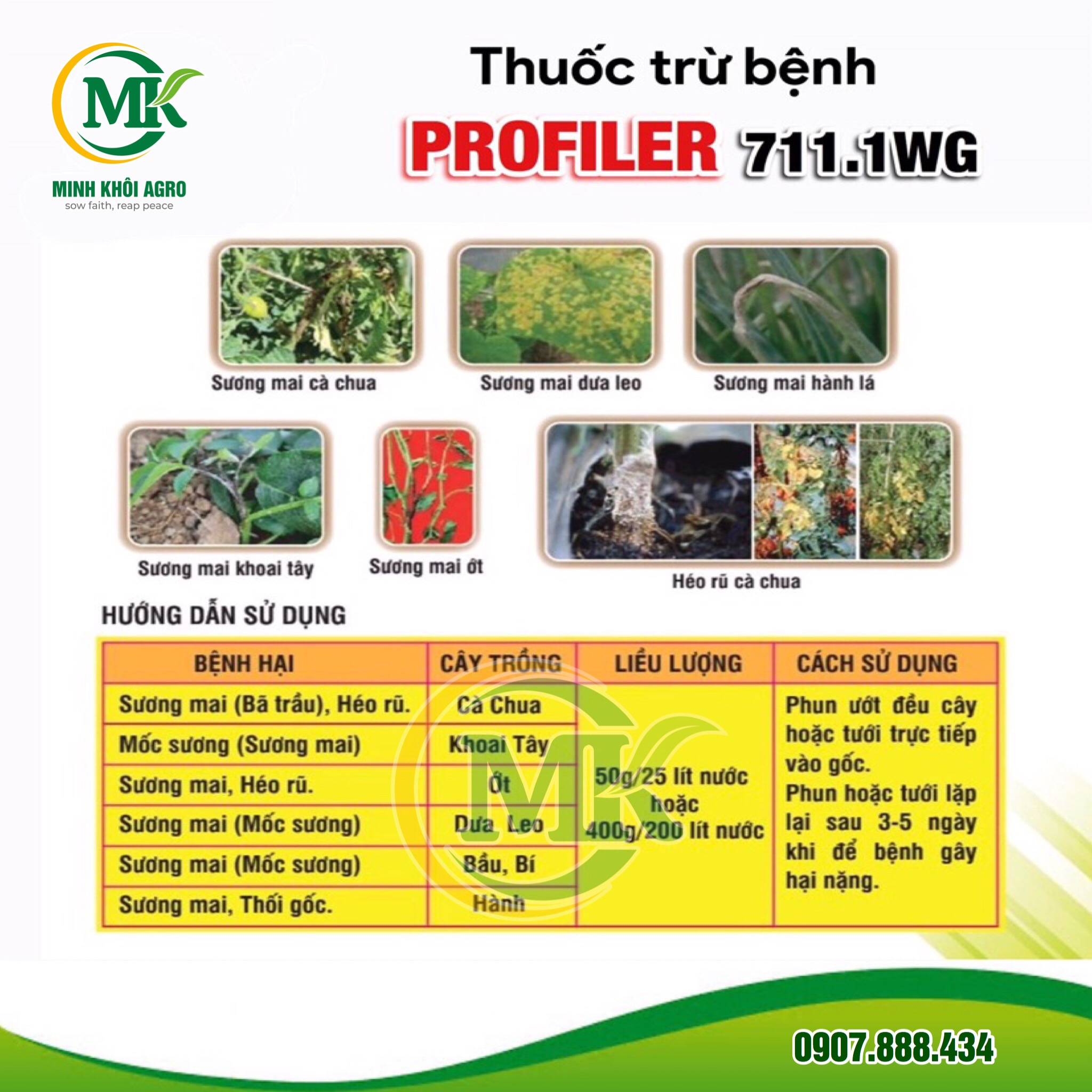 Thuốc trừ bệnh Profiler 711.1WG - Gói 100g